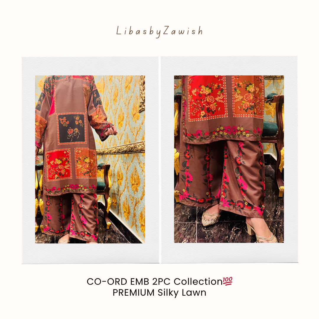 CO-ORD EMB 2PC Collection💯 PREMIUM Silky Lawn By Libasbyzawish