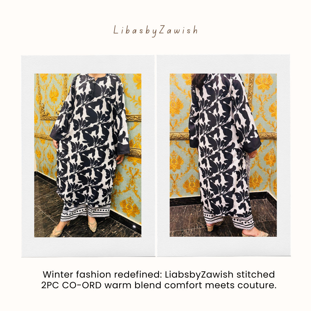 Winter fashion redefined: LiabsbyZawish stitched 2PC  CO-ORD EMB 2PC Premium Collection💯