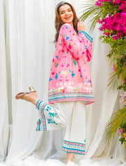 PINK FLORAL CO-ORD EMB 2PC Collection💯by Libasbyzawish☘