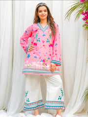 PINK FLORAL CO-ORD EMB 2PC Collection💯by Libasbyzawish☘